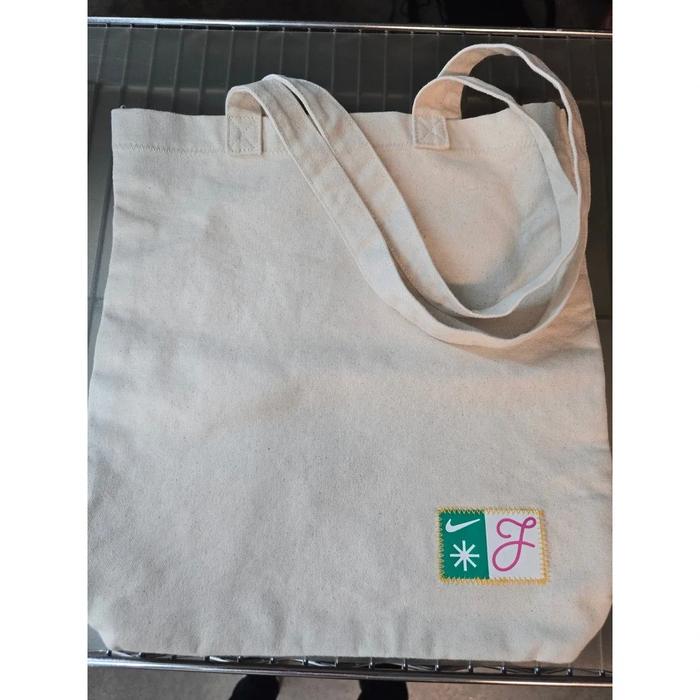 NIKE Family 23 Canvas Tote Bag Green Pink‎ Orange Graphic Print